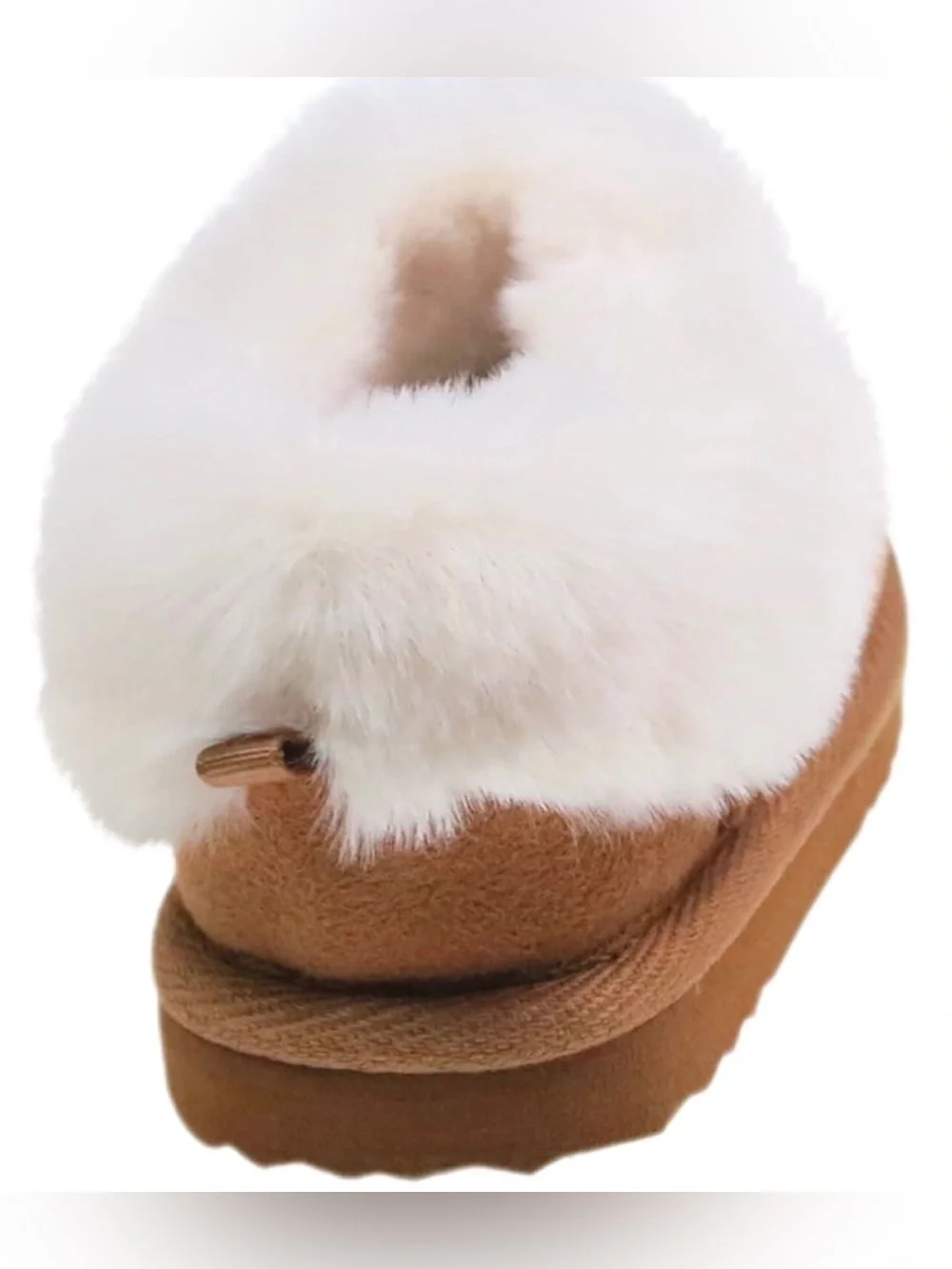 Wonder Nation Baby Girls Faux Fur Trim Slippers